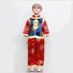 ชุดตรุษจีนเด็กผู้ชาย สีน้ำเงิน-แดง ลายอู่ฝู เสื้อแขนยาว กางเกงขายาว