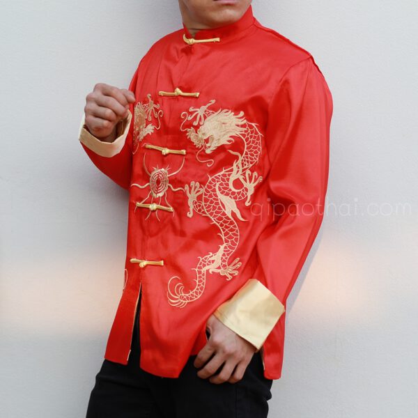 เสื้อตรุษจีนผู้ชายลายมังกร
